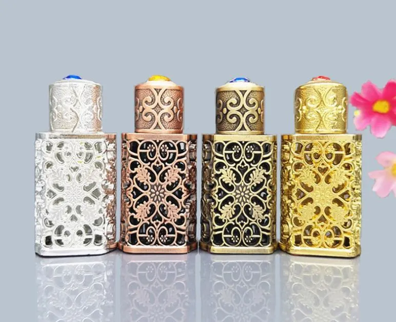 3ml Antiqued Metal Perfume Bottle Empty Arab Style Alloy Hollow Out SN4938