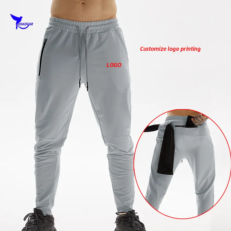Men Multi Pockets Quick Dry Running Pants Male Sportswear Bottoms Gym