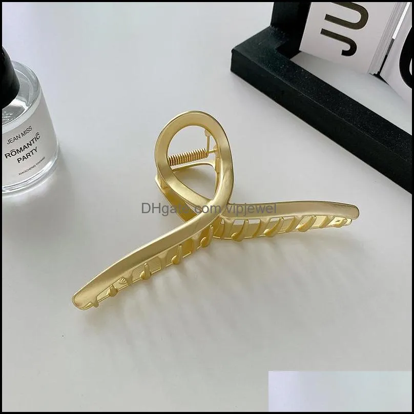 13.5 cm women large alloy cross hair clip clamp polishing metal ponytail gold hair claw europe lady head wear scrunchies hairpins pure color ornaments