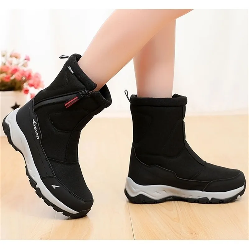 shoes warm plush snow waterproof nonslip winter Women zip platform boots size 3645 Y200915
