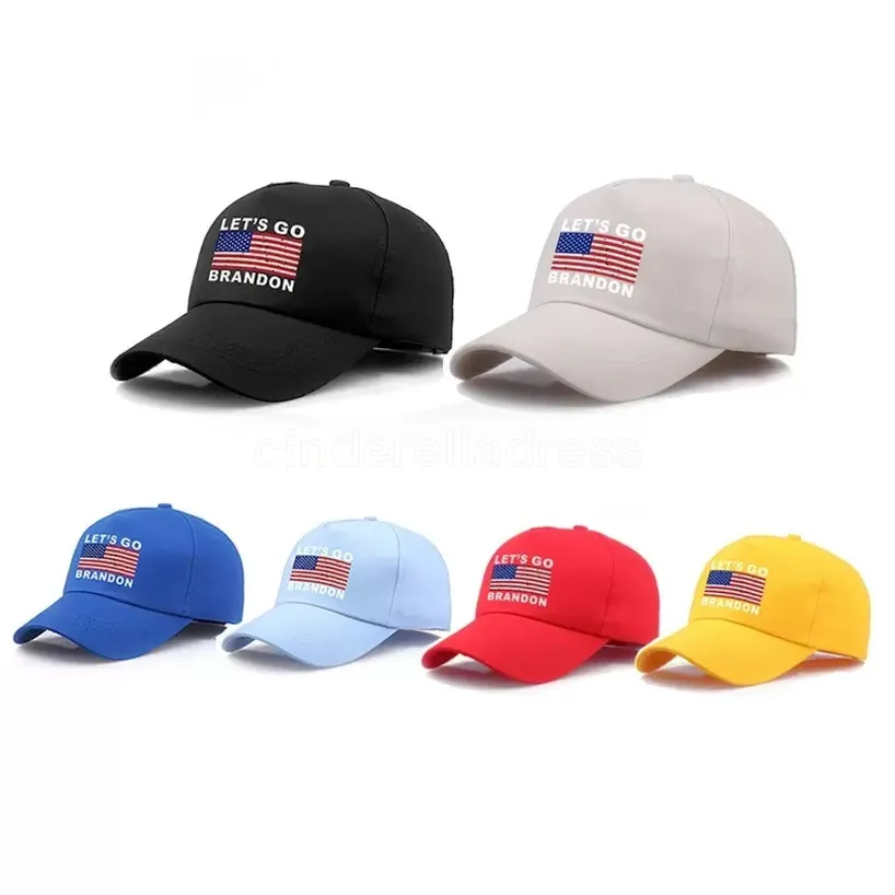 New Let's Go Brandon Cotton Print Cap Personalized American Flag Cap Outdoor Sun Hat Sxjun21