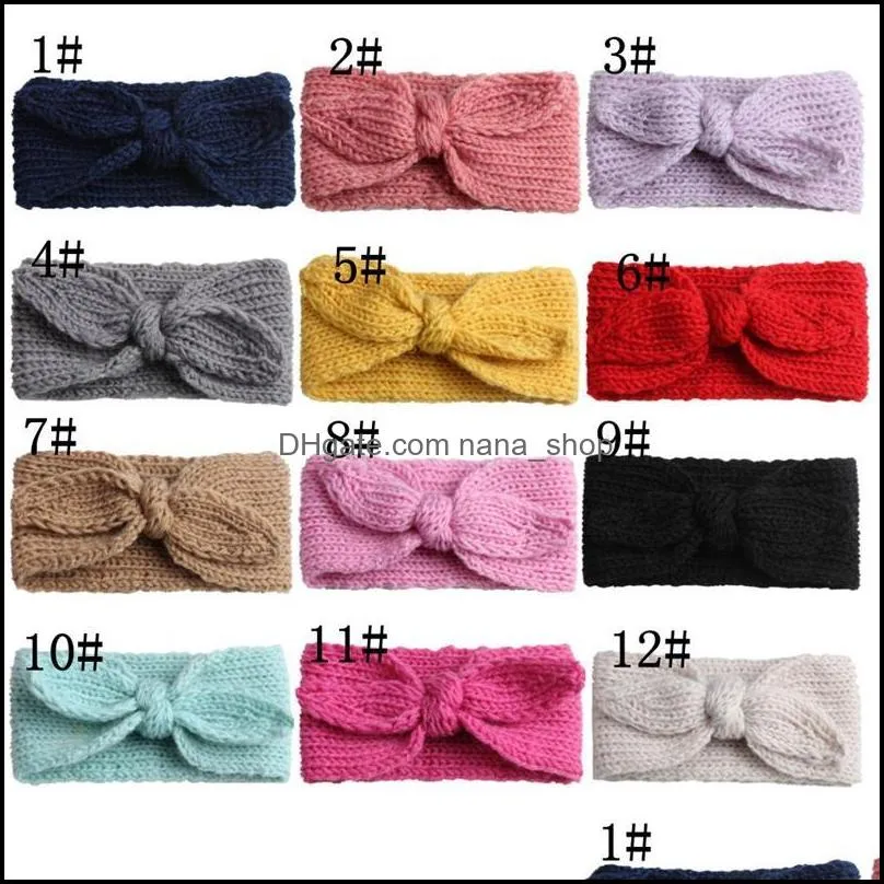 baby Headbands Hairbands Hair Bow Elastics for Baby Girls Newborn Ears Warmer Baby Headband Accessories Knit Crochet Headbands