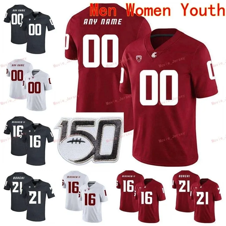 Nik1 cosido personalizado 11 Drew Bledsoe 12 Dezmon Patmon 15 Gunner Cruz 16 Deon McIntosh Washington State Cougars Hombres Mujeres Jóvenes Jersey