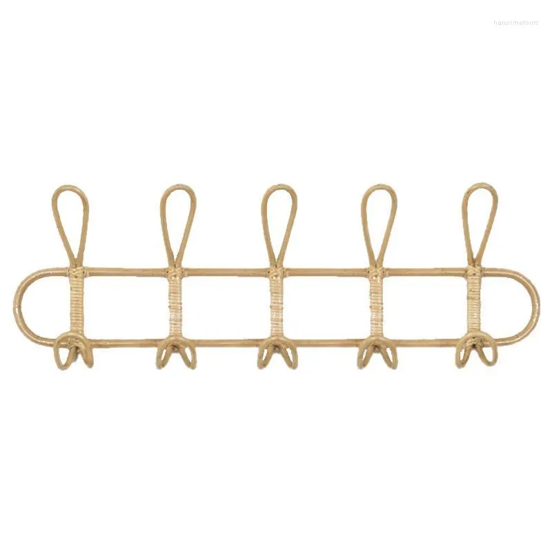 -Large Rattan Wall Hooks Clothes Hat Hanging Hook Crochet Cloth Holder Organizer Hangers Decor For Home & Racks