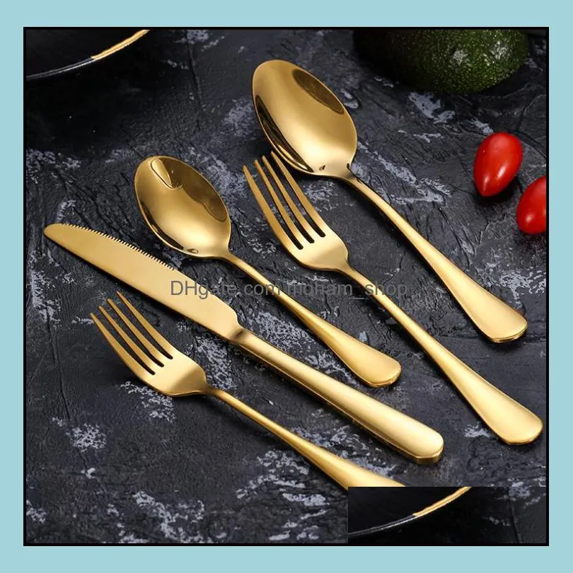 dinner set dinnerware 5 piece flatware sets stainless steel cutlery set-wholesale knife dessert spoon fork sn4273