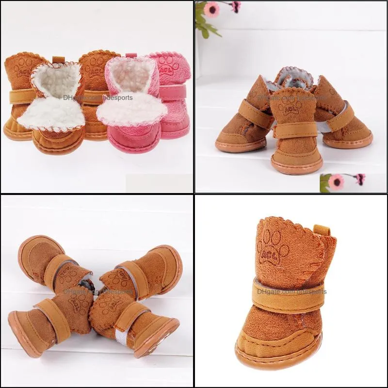 Small Dog Cat Pet Shoes Chihuahua Puppy Winter Warm Boots Shoes S-XXL 2Color