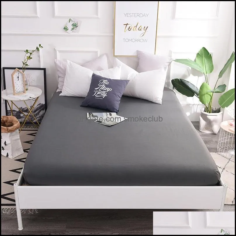 Svetanya 100 Cotton Fitted Sheets Plain Solid Color Bedsheets Elastic Mattress Cover Protective Case Single Full Double Queen 1817 V2