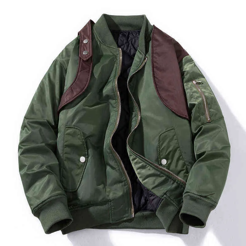 Autumn Winter Bomber Jacket Men Vintage Motorcykeljacka Designer Militärpilot Retro Patchwork Cool Youth Windbreaker T220816