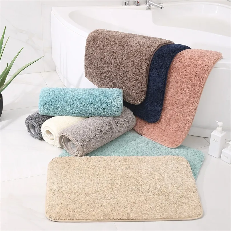 Plush thickened floor mat carpet simple kitchen bathroom door anti-skid water absorbent foot 220401