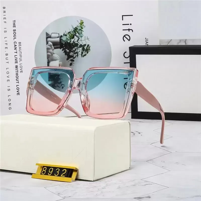 2022 Mode klassieke ontwerp gepolariseerde luxe zonnebril voor mannen vrouwen pilot zonnebril UV400 eyewear metalen frame polaroid lens 8932 met doos en koffer 4 kleuren
