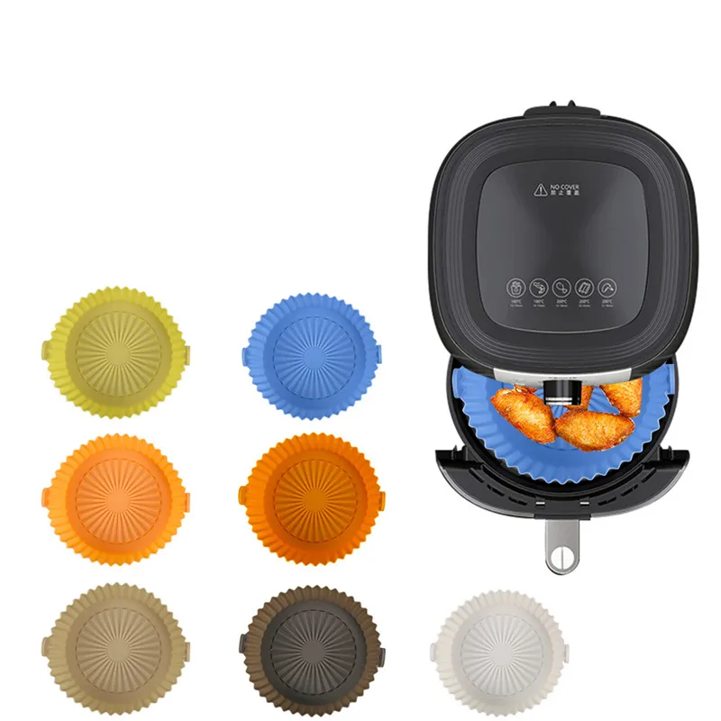 Air Fryer Silicone Pad Microwave Baking Tray Pizza Grill Pan Silicones Mat Reusable Air Fryers Liner Pot Airfryer Accessories