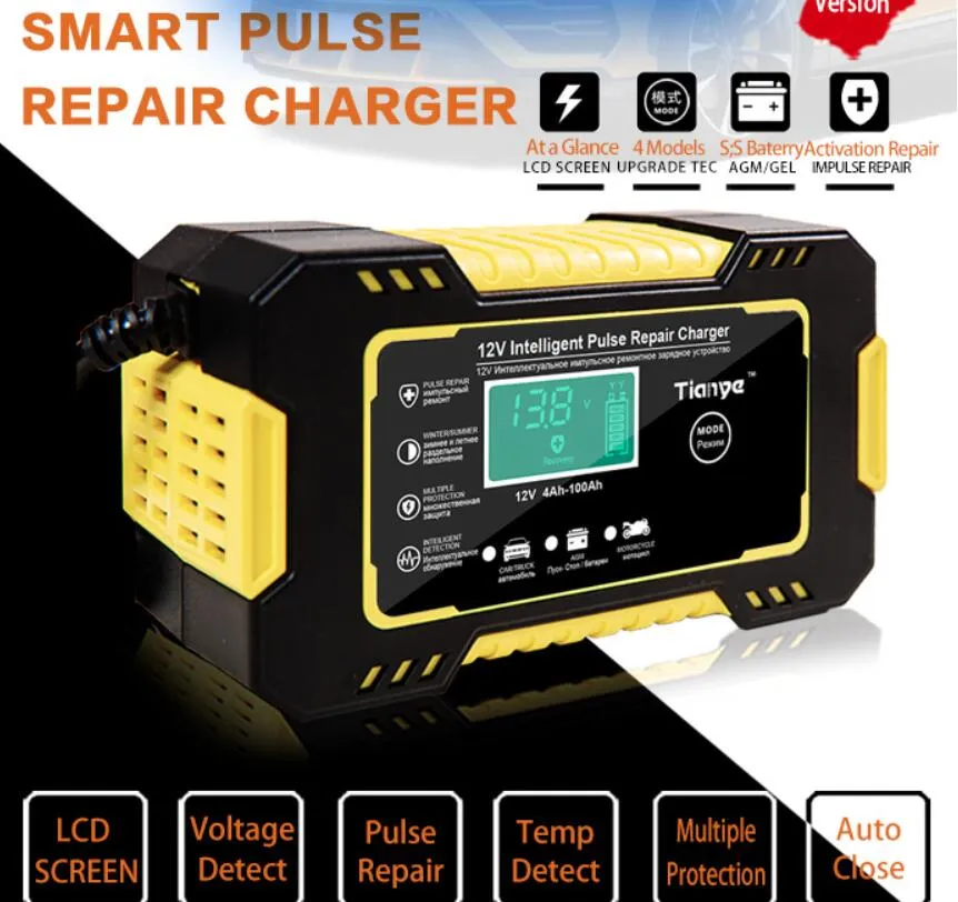 thumbnail image 2 of Heavy Duty 12V/24V Smart Battery Charger – 6AH-105AH, Pulse Repair, Automatic – 180W, 3-Year Warranty 2 of 9