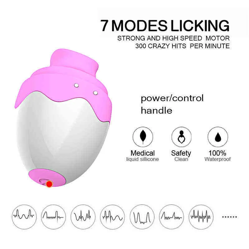 NXY 7 Velocidades Chupando Pezones Lamiendo Oral Lengua Mamada Huevo Vibrador Clítoris Coño Licker Masajeador Juguetes Para Mujer Masturbador 2104