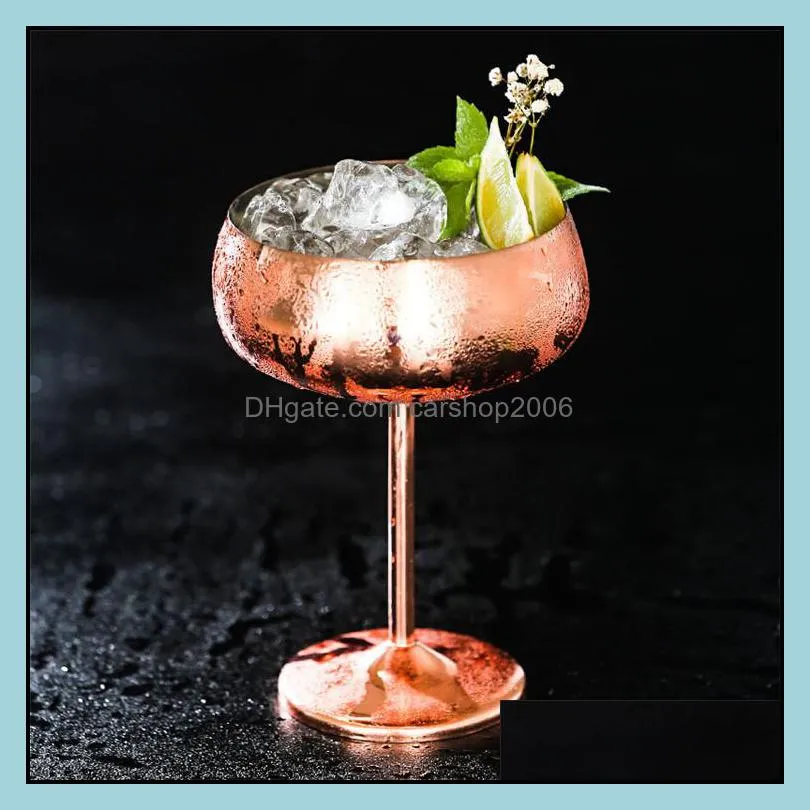 350ml cocktail glass metal wine glass silver copper stainless steel 304 champagne glass drink cup bar