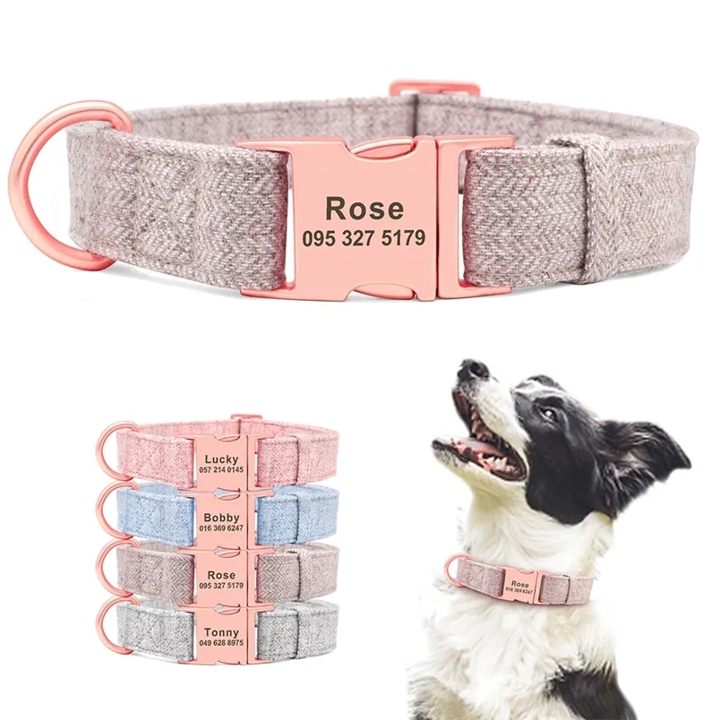 Col de chien personnalisé de haute qualité Collier pour animaux de compagnie personnalisé pour petits chiens moyens grands accessoires pour chiens gravés 220610