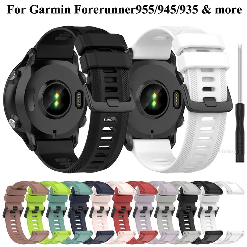 Correias de pulseira de relógio de silicone para Garmin Forerunner955/945/935/Descent G1/ instinto 2 abordagem S62 S60 Fenix6/5 Quatix5 Pulseira