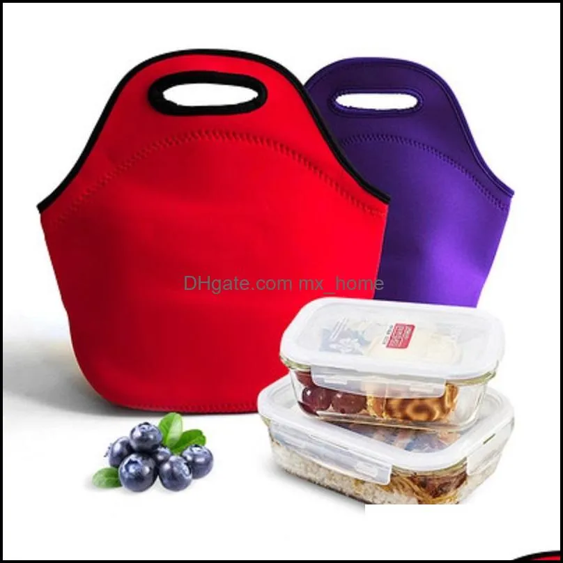 Lightweight Children`s Insulation bag portable outdoor neoprene student picnic handbag handheld waterproof lunch bags