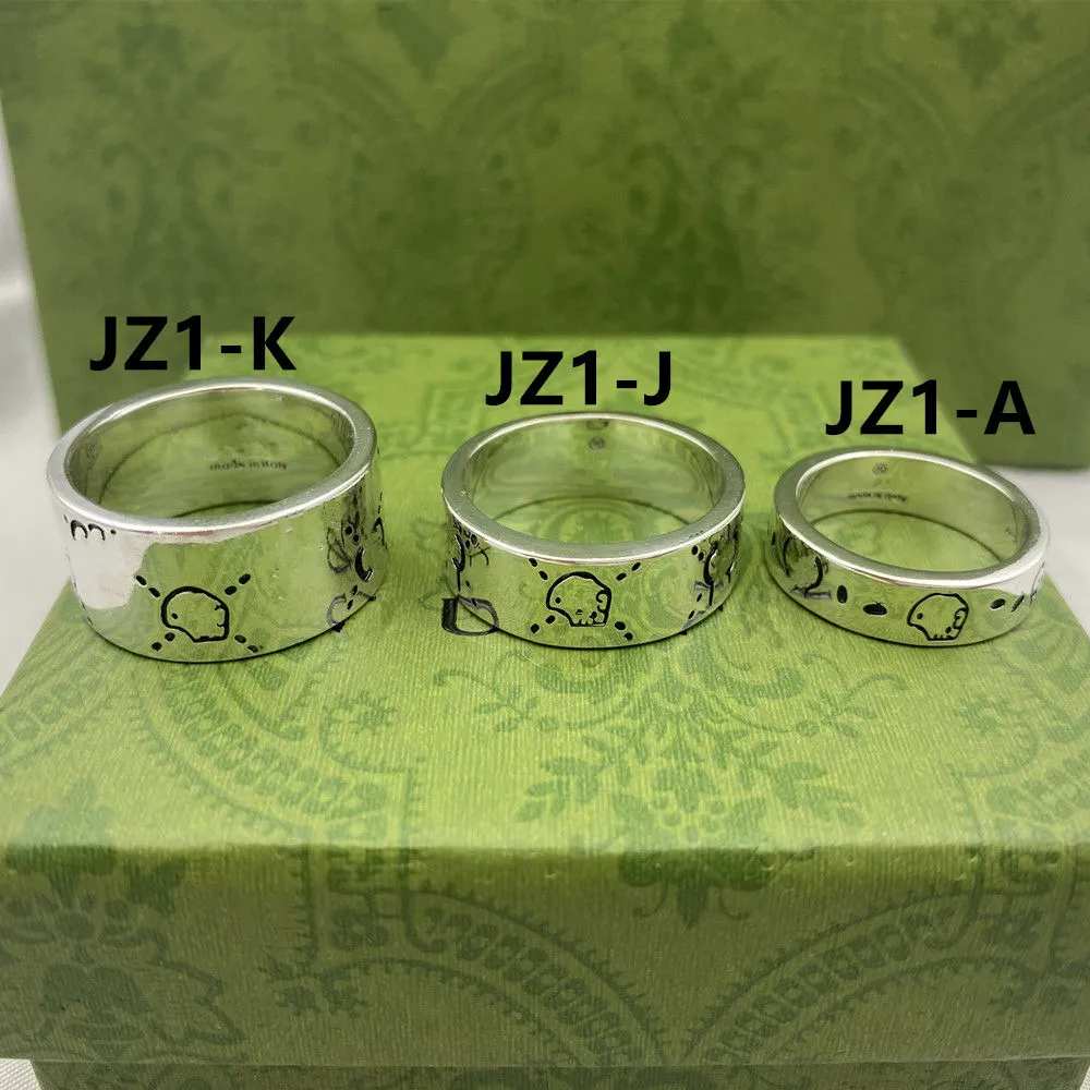 2022 real 925 prata esterlina vintage anéis para homens mulheres amantes motociclista punk moda designer de luxo jóias tigre crânio casais ri258k