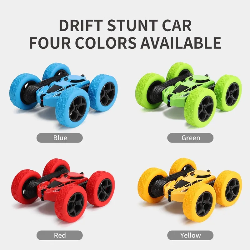 HAMDOL REMOTE REMOTE DUPLO SUDERIDO 360 ° GOTAÇÃO GROTAÇÃO 4WD RC CARROS com faróis 2.4 GHz Raça elétrica Stunho de dublê de brinquedo Toys Rechargable Toys Cars para meninos Aniversário de meninos Aniversário