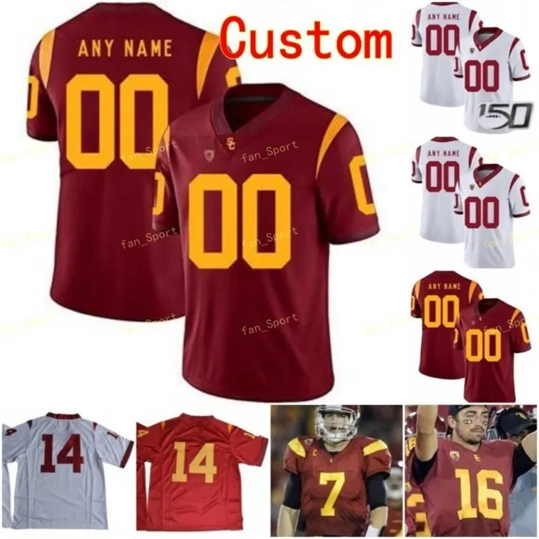 Nik1 NCAA College Maglie USC Trojans 18 JT Daniels 29 Vavae Malepeai 6 Michael Pittman Jr. 14 Sam Darnold Calcio personalizzato cucito