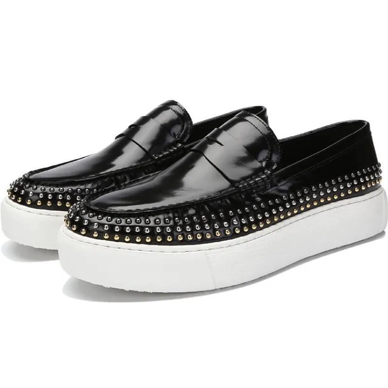 Mode klinknagel mannen loafers handgemaakte stud man partij dansende schoenen naaien heren casual sneaker outdoor