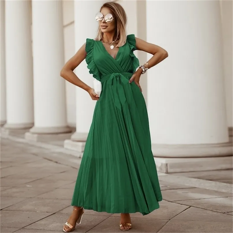 Summer Lotus Leaf Sleeve Less Midi Dress For Women Fashionable Slim Beachwear In Casual Black From Kua01 18.71 In Bulk DHgate.Com