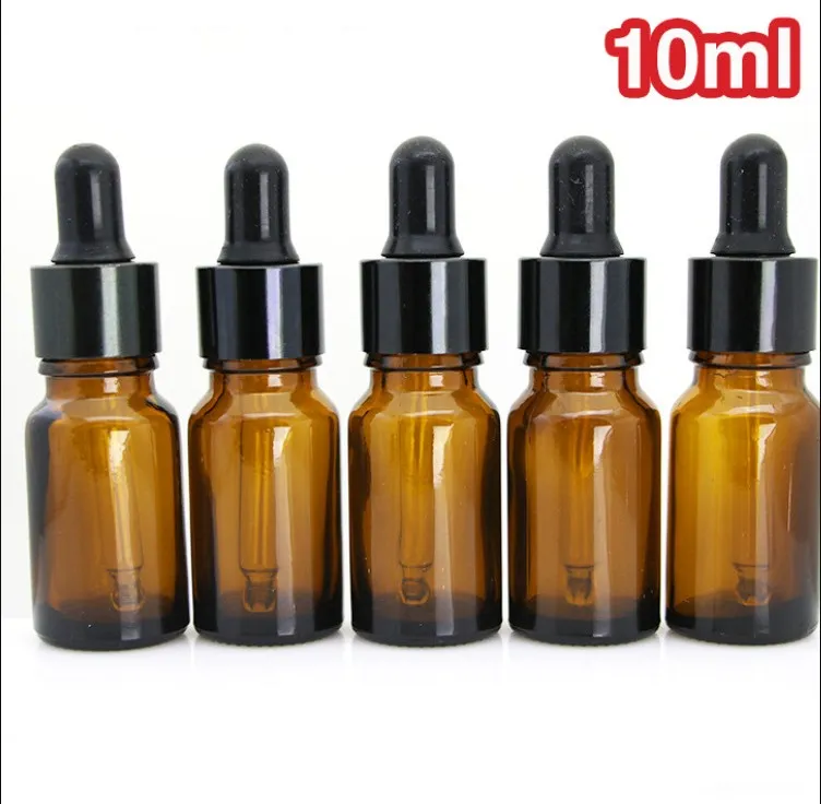 Siyah rubbe kapalı buhar ejuice için toptan kehribar 10ml cam damlacı şişeleri 10 ml e sıvı şişe