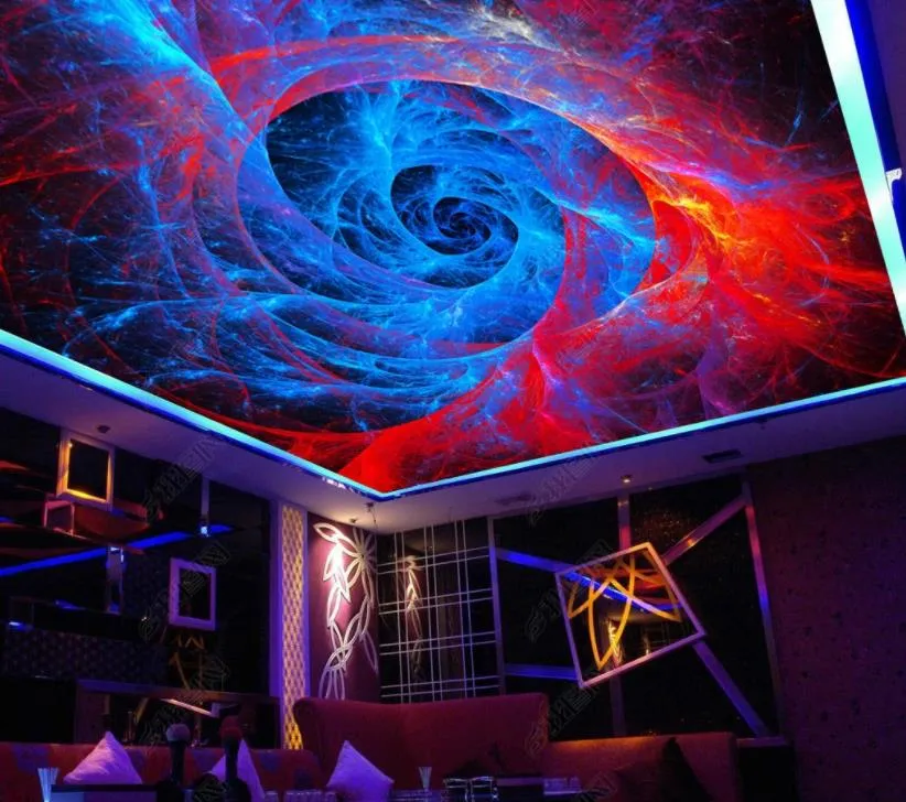 European HD 3D Ceiling Mural Ceiling Wallpaper Customizable, Beautiful Colors For Living Room