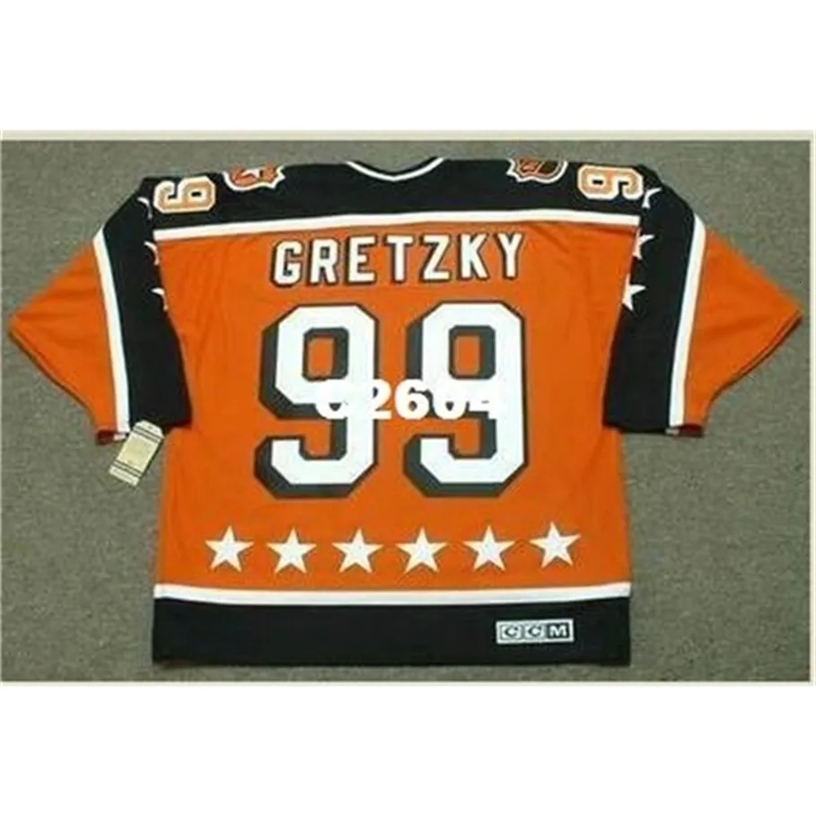 Uf Chen37 Men # 99 WAYNE GRETZKY 1984 Campbell "All Star" CCM Vintage RETRO Hockey Jersey o personalizzato qualsiasi nome o numero retro Jersey