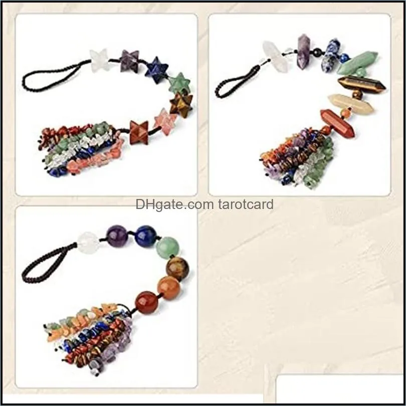 Party Decoration Natural Crystal Stone Pendant Car Hand-Woven Jewelry Good Luck Yoga Meditation Rolling