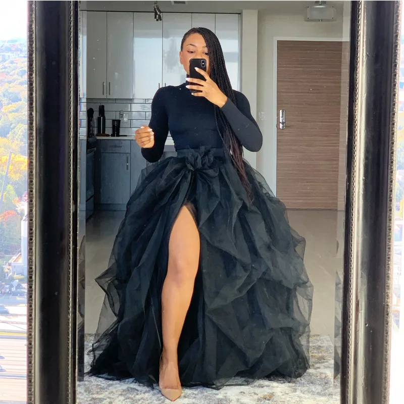 Women Long Tutu Skirt Floor-Length Layered Tulle Mesh Polyester A-Line  Empire Waist from Dhgate Skirts - price 39.58