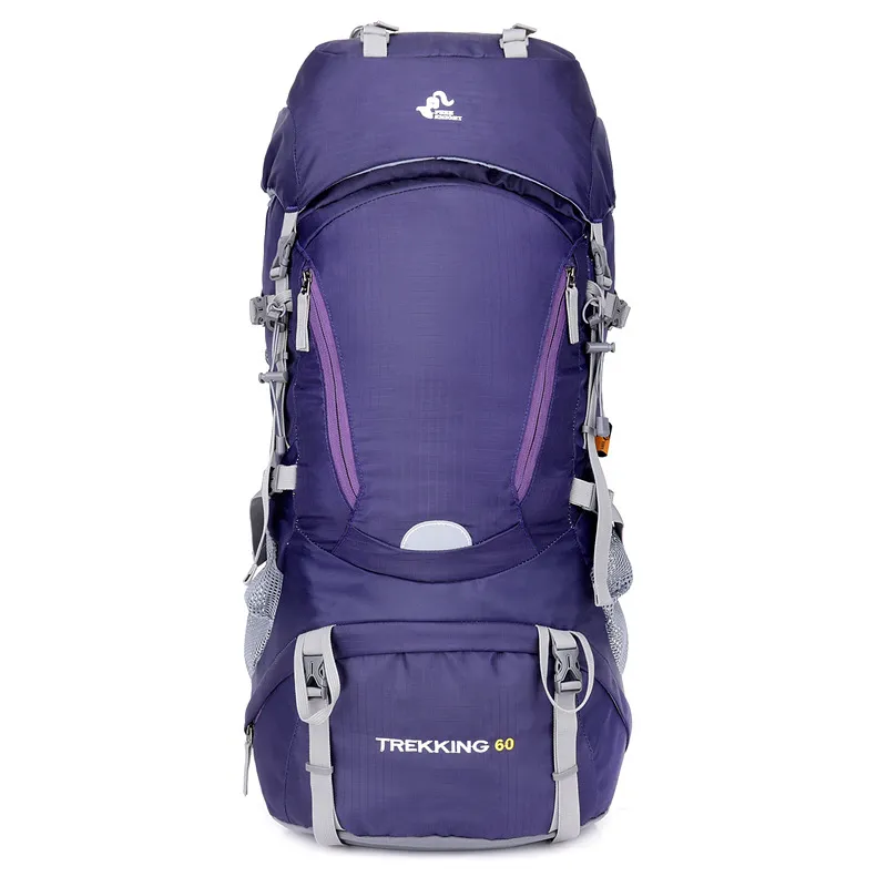 屋外バッグフリーナイト新しいAmazonハイキングパック60Lキャンプバックパックには雨のカバーが付属しています