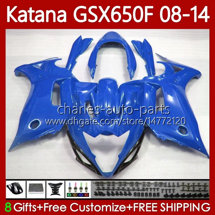 Fairings For SUZUKI KATANA GSX-650F GSXF650 GSXF-650 GSX650F 2008 2009 2010 2011 2012 2013 2014 Bodywork 120No.57 GSX 650F GSXF 650 08 09 10 11 12 13 14 Glossy blue Body