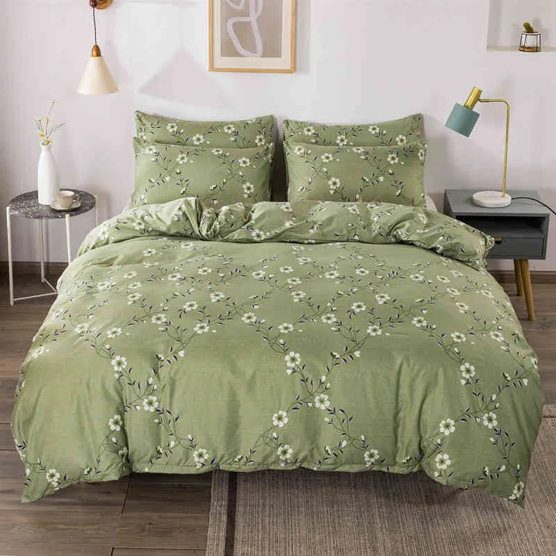 Sängkläder franska färskt floret täcke kudde kudde fodral ingen arkuppsättning
