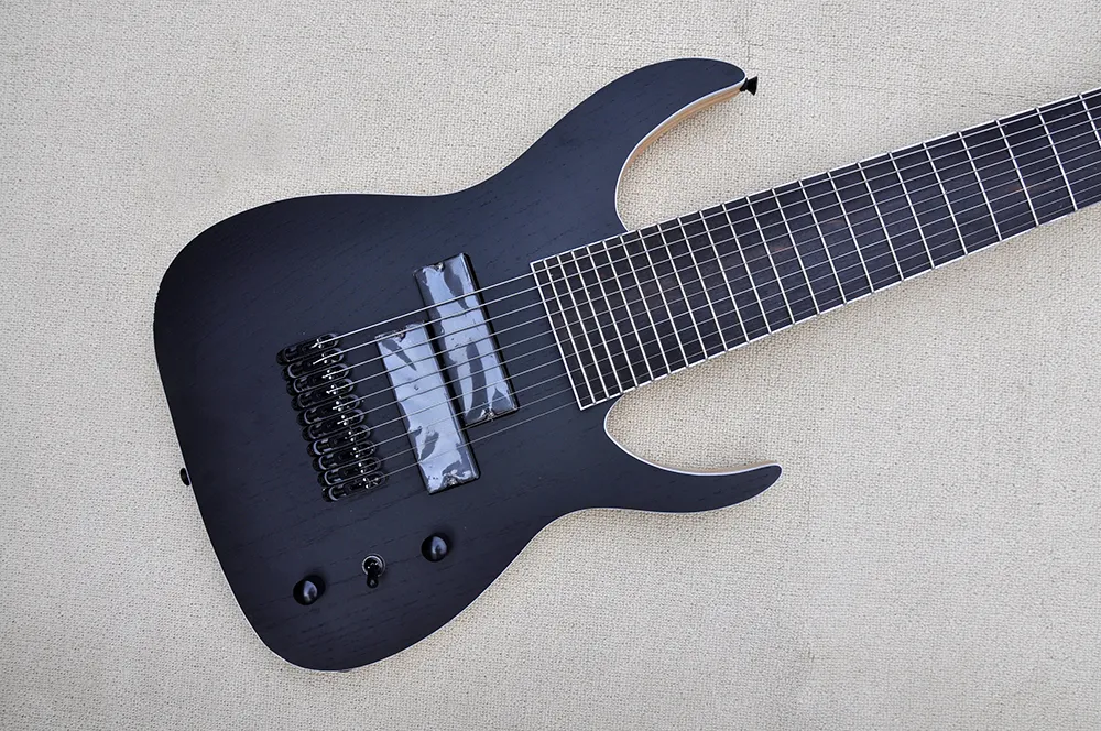 Factory Groothandel 10 Strings Mat Black Electric Guitar met Rosewood Fletboard Black Hardware White Binding Ash Body kan worden aangepast