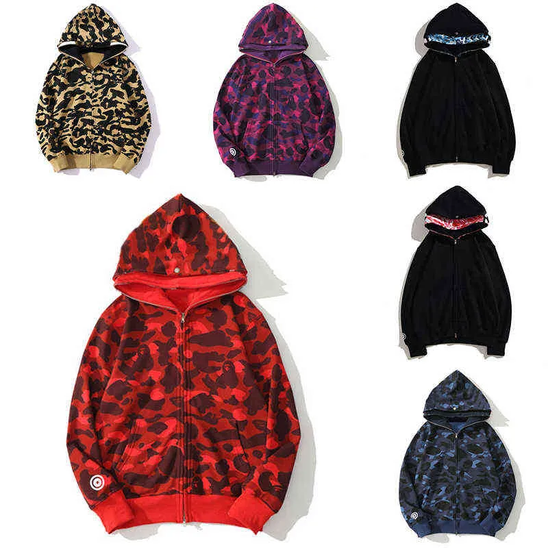 22SS Haute Qualité Mens Designer shark Hoodies Hommes Femmes Stylistes designers Veste À Capuche Sweats À Capuche Hip Hop Style camouflage printied