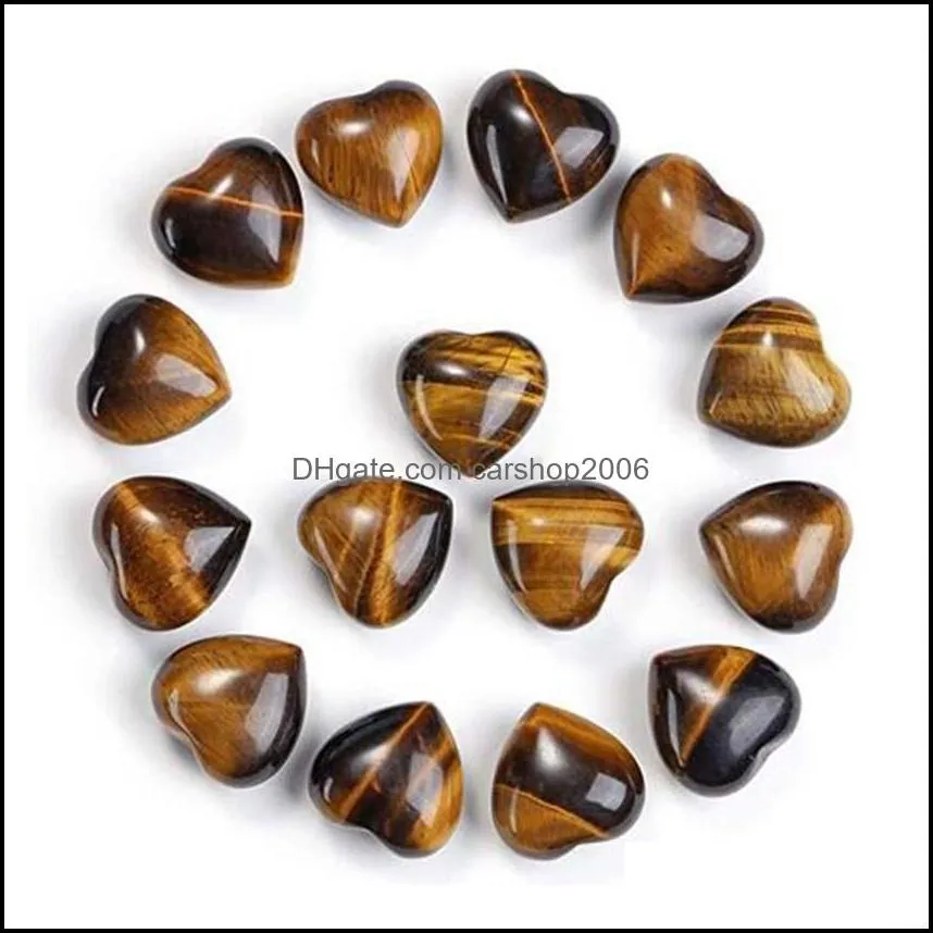 Natural Crystal Stone Ornaments Carved 15*10MM Heart Chakra Reiki Healing Quartz Mineral Tumbled Gemstones Hand Home Decor