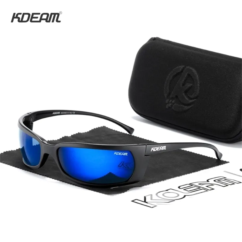 KDEAM GOGGLES UV400 편광 선글라스 남성 독창적 인 모양의 태양 안경 유방 유니에, 원래 상자 KD7704 220513