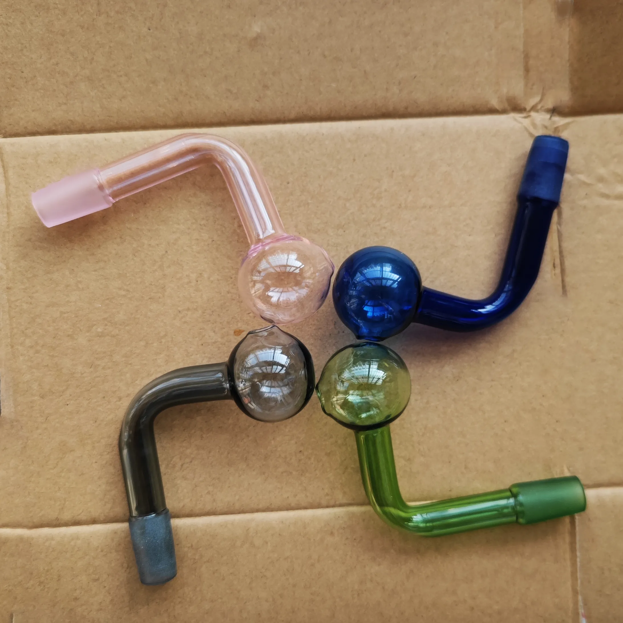 Färgglada 14mm Glasskål Man Joint Tjock Pyrex Glasolja Brännare Rör DAB Rig Vatten Bubbler Bong Adapter Tobacco Nail 30mm Stora skålar för rökning Rökare Partihandel