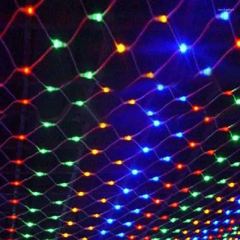 Strings LED 3mx2m 200 LEDs EU220V NETA DE PESCA MESS DE MESS DE FAIRA LUZES DE FAIR