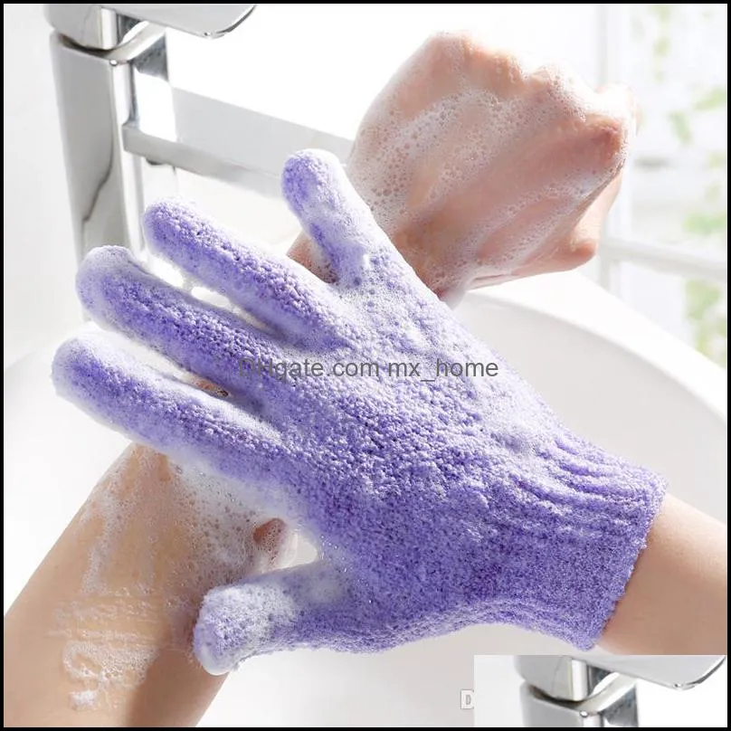 Wholesale Moisturizing Spa Skin Care Cloth Bath Glove Five Fingers Exfoliating Gloves Face Body Bathing Durable Soft Gloves BC BH0623