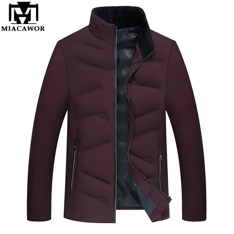 MIACAWOR Autumn Winter Men Jacka Casual Cotton Padded Jacket Warm Men Parka Outwear Men's Coat Clothes J469 201127