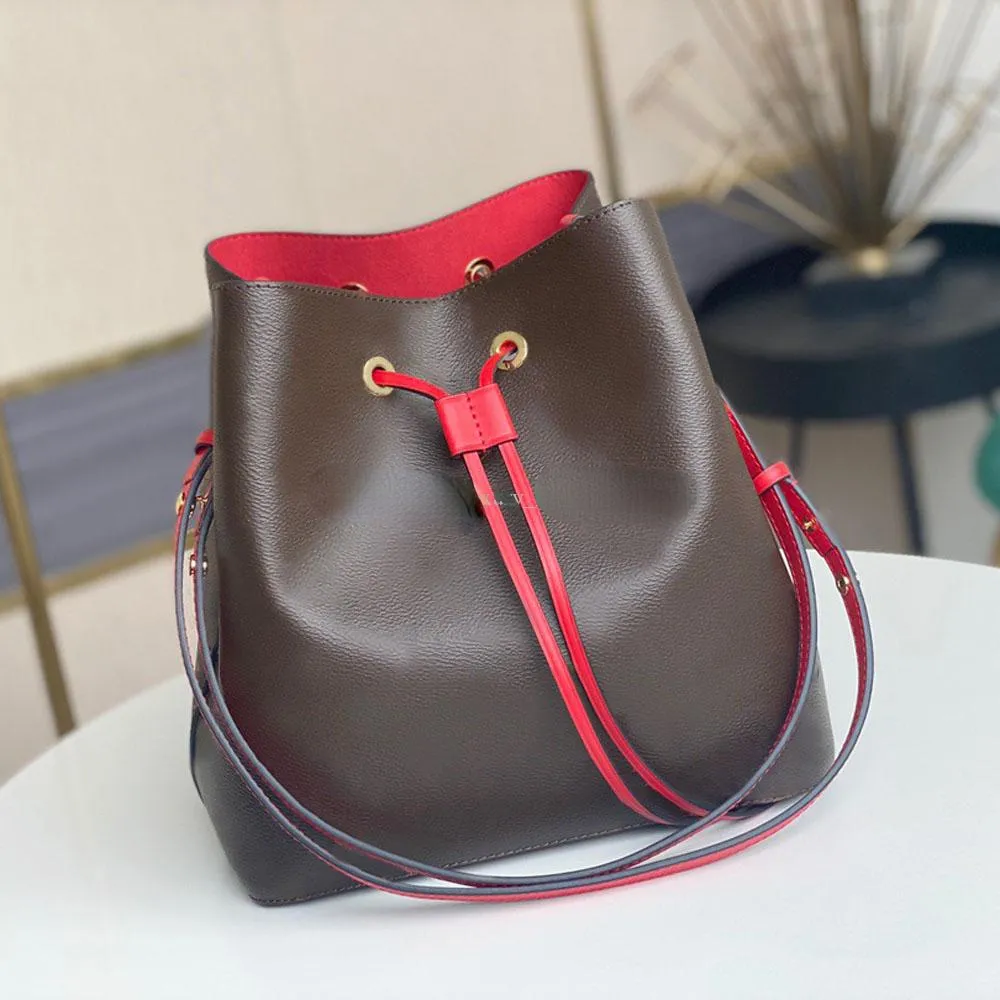 2022 NEO sacs à main à cordon de luxe designers seau sac à main top originaux qualité en cuir véritable femmes sacs à bandoulière classique brun vieux seaux de fleurs sacs à main