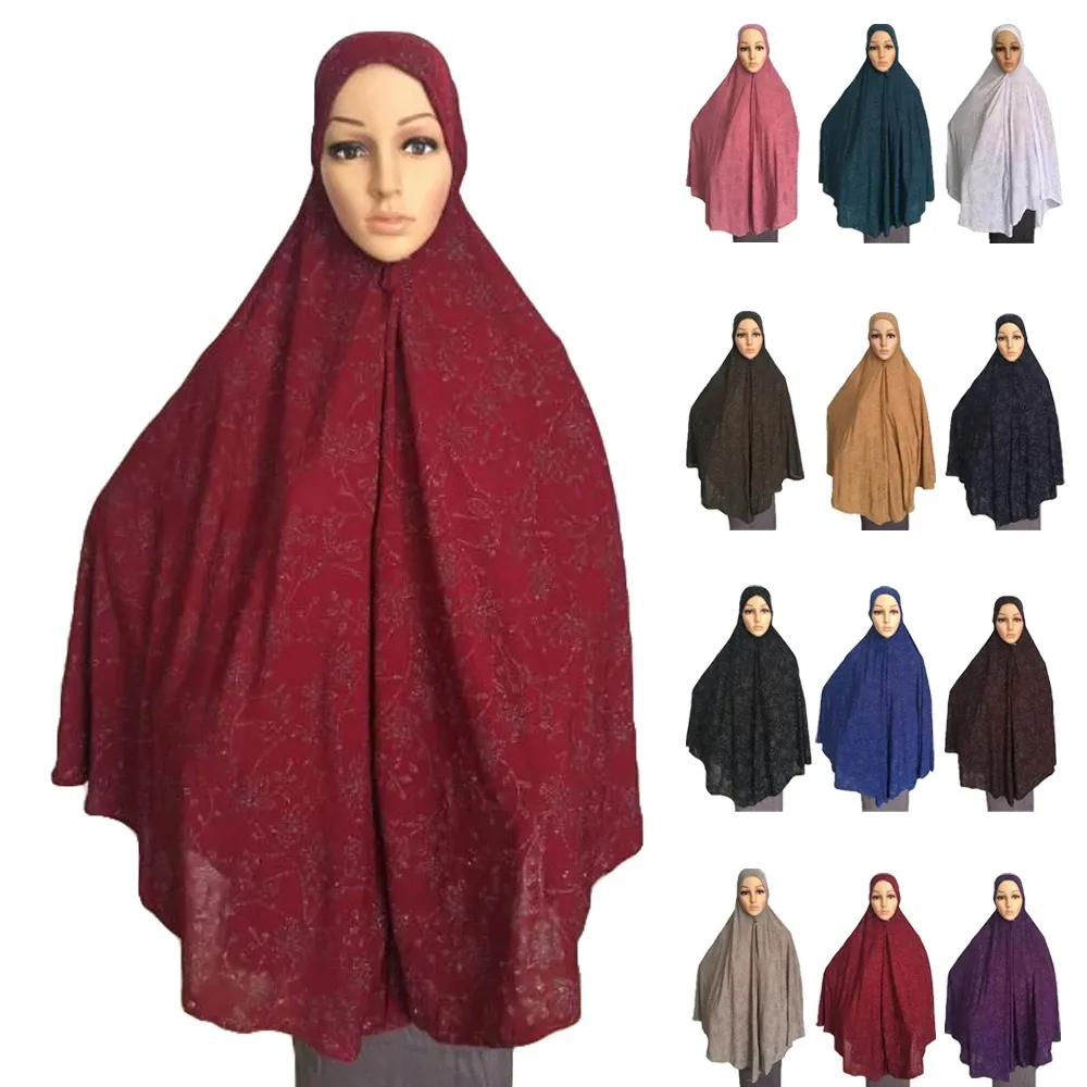 Khimar Hijab Donne Musulmane Lungo Maxi Sciarpa Overhead Preghiera Islamica Abbigliamento Arabo Ramadan Copertura Completa Scialle Avvolge Cap Medio Oriente