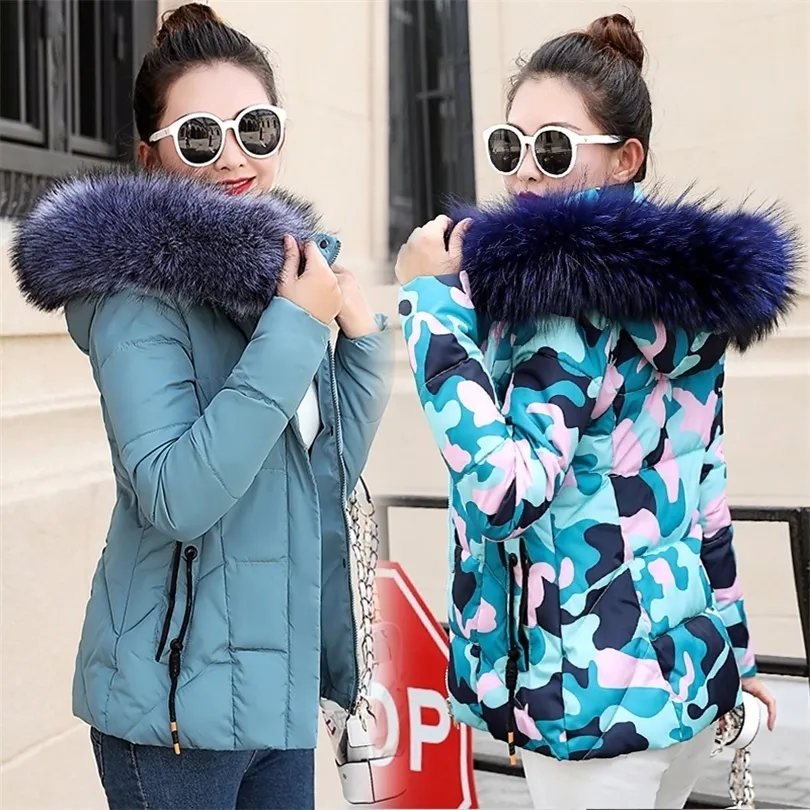 Winter Jacket Women Parkas for Coat Fashion Female Down Jacket With a Hood Large Faux Fur Collar Coat Autumn high quality 200928