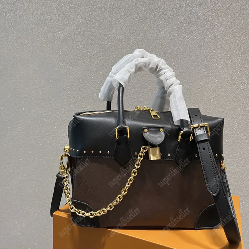 Sacs à bandoulière de luxe pour femmes, fourre-tout, sac à main, chaînes à bandoulière, sac à rabat à rivets, fourre-tout en cuir de grande capacité, œuvre d'art