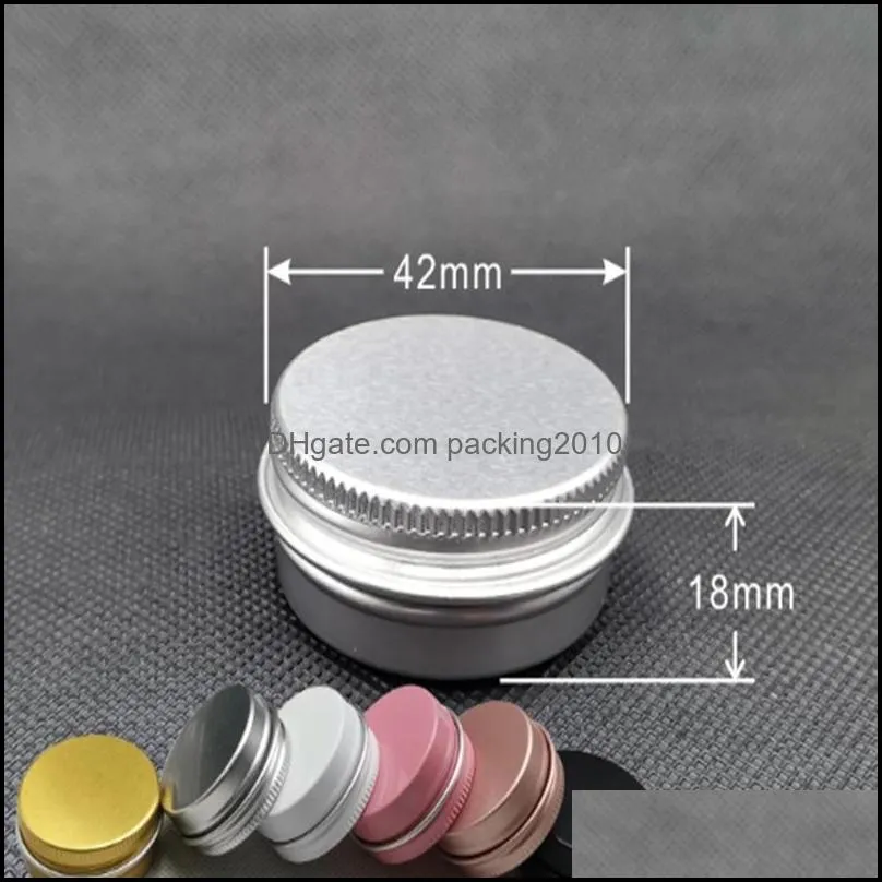 15ml 15g Metal Storage box 10g Aluminium Tins Jars Lip Balm Containers Empty Jars Screw Top Tin Cans 6 colors