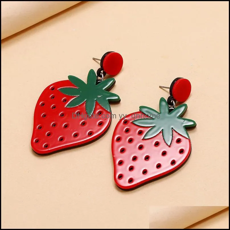 Hoop & Huggie South Korea Elegant Sweet Cute Fruit Cool Simple Normcore Style Strawberry Earrings1