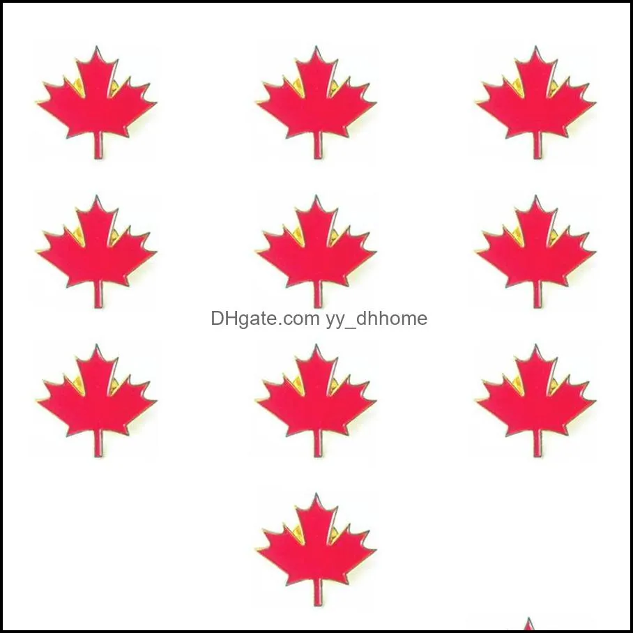 Party Favor Canadian Maple Leaf badge stationery pattern metal paint Brooch suit Butterfly