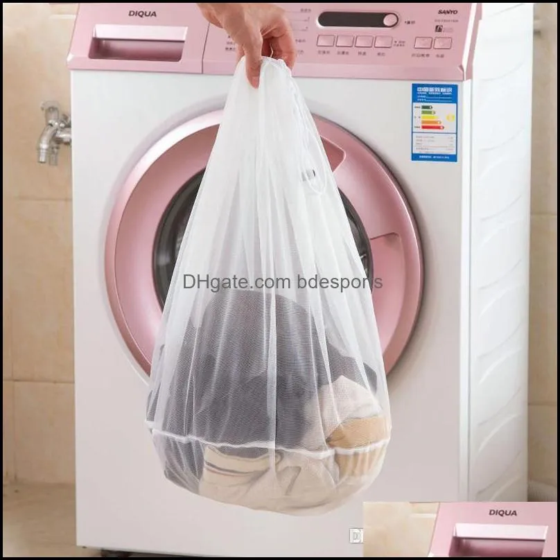 Nylon Washing Laundry Bag Foldable Portable Washing Machine Professional Underwear Bag Laundry Bags Mesh Wash Bags Pouch Basket BH2111